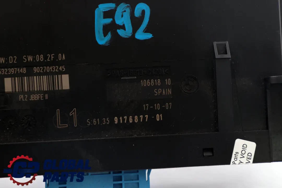  *BMW 3 er E92 ECU Karosseriesteuergerät L1 PL2 JBBFE II - SKU 9176877 - Teilenummer 9176877