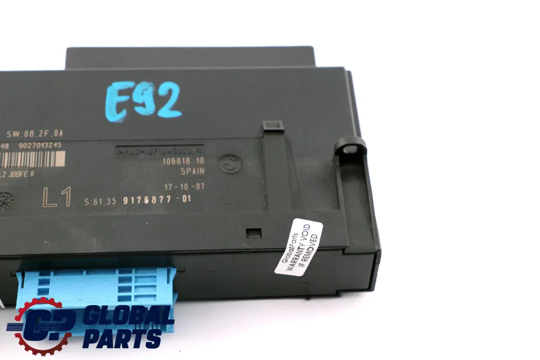 BMW E92 ECU Modulo Control Cuerpo Caja de Conexiones L1 PL2 JBBFE II - SKU 9176877 - Número de pieza 9176877