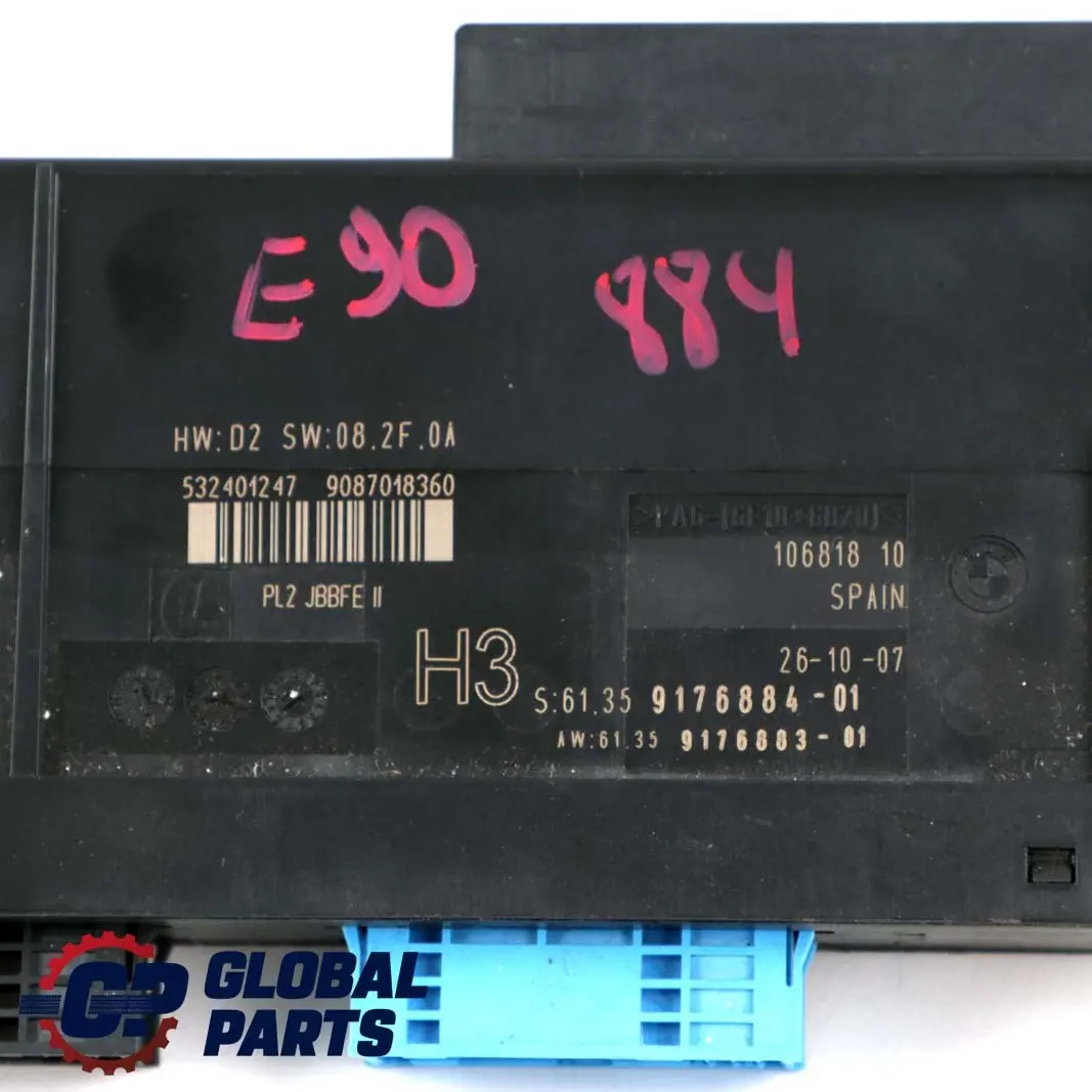 BMW 3 Series E90 ECU Body Control Module H3 Junction Box 6135 - SKU 9176884-1 - Part number 9176884