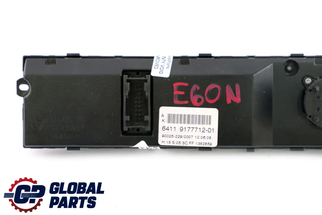 Basis Automatic Air Conditioning Control Unit to BMW E60 E61 LCI with Part number 9177712 BMW E60 E61 LCI Basis Automatic Air Conditioning Control Unit - SKU 9177712 - Part number 9177712