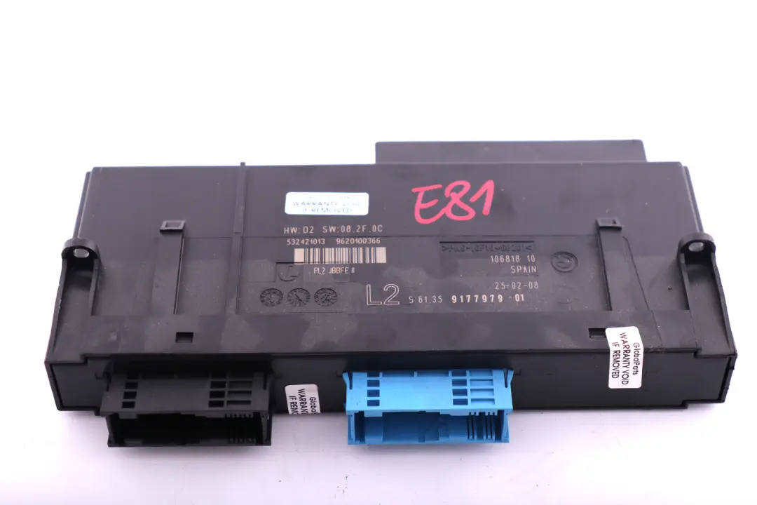 Centralina Elettrica Carrozzeria ECU L2 PL2 Jbbfe II per BMW E81 con numero di parte 9177979 BMW E81 Centralina Elettrica Carrozzeria ECU L2 PL2 Jbbfe II - SKU 9177979 - Numero di parte 9177979