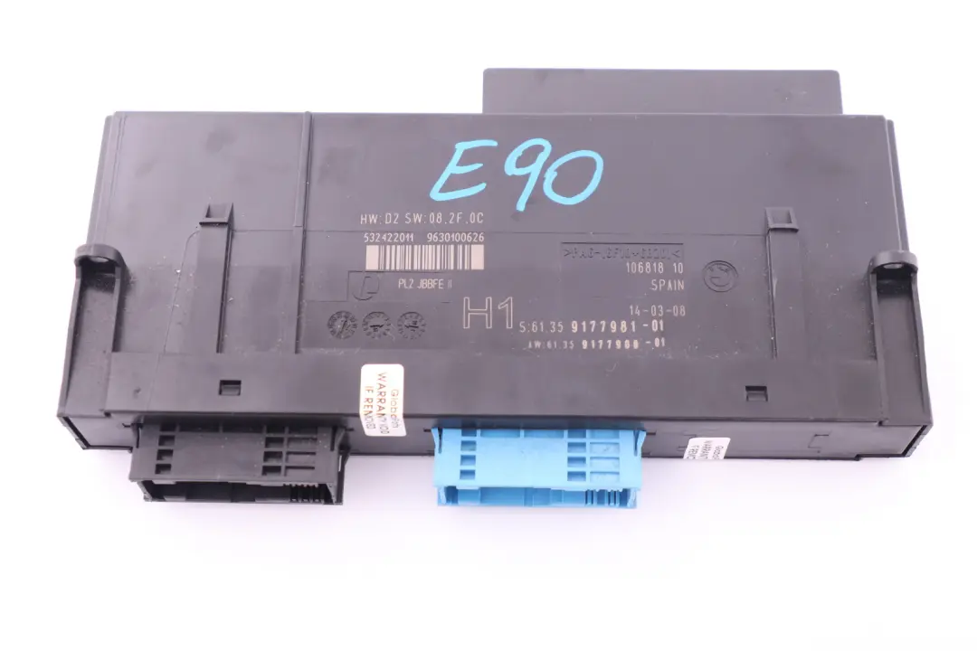 BMW E90 ECU Body Control Module H1 PL2 JBBFE2 - SKU 9177981 - Part number 9177981