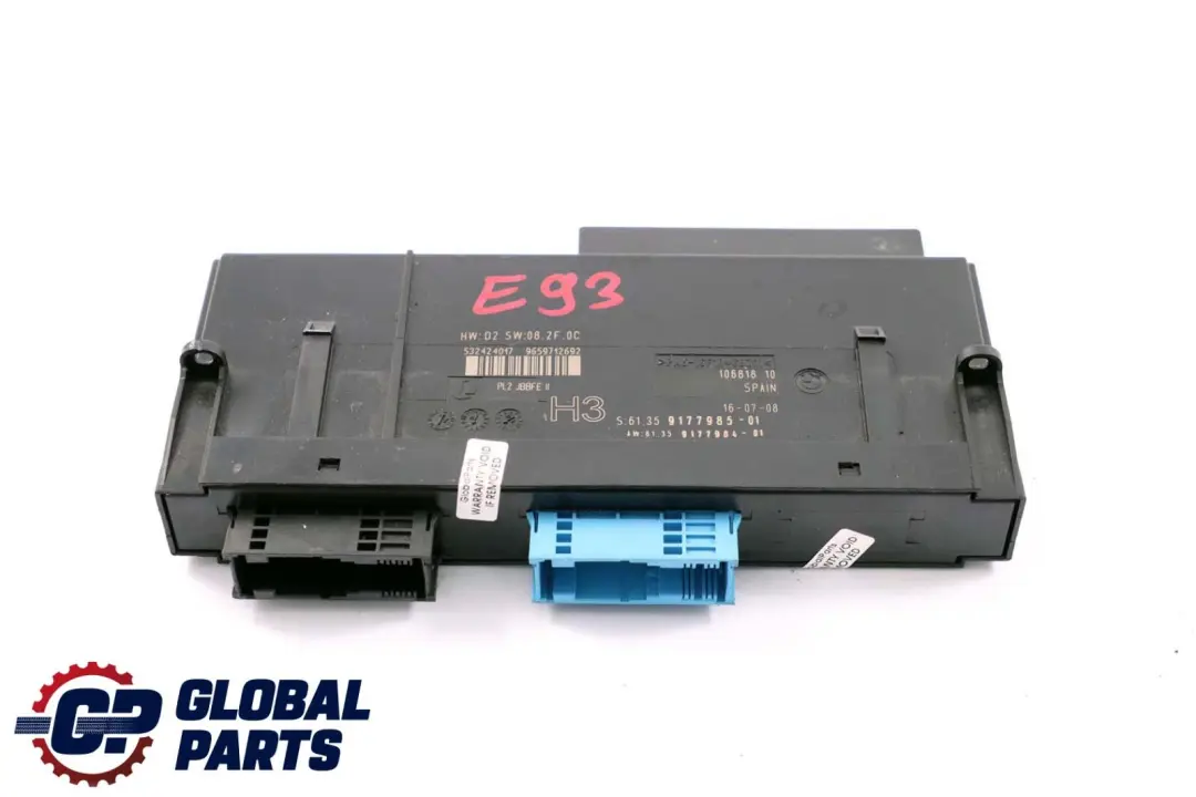 ECU Modulo di Controllo del Corpo H3 Scatola di Giunzione per BMW E93 Cabrio con numero di parte 9177985 BMW E93 Cabrio ECU Modulo di Controllo del Corpo H3 Scatola di Giunzione - SKU 9177985-1 - Numero di parte 9177985