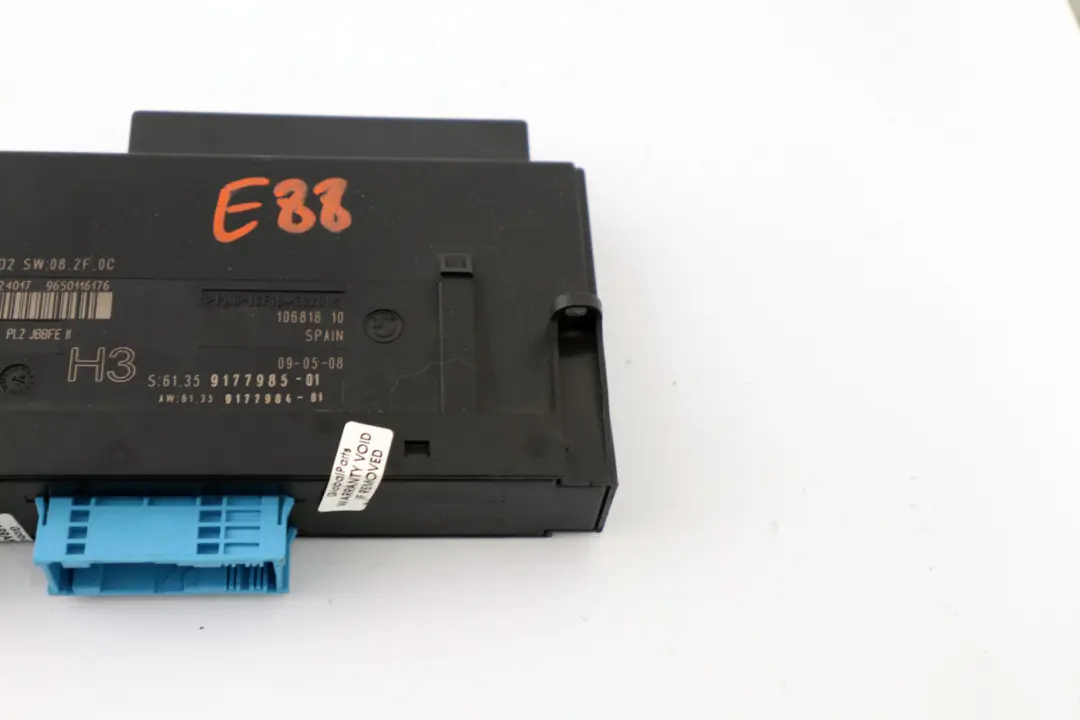 BMW E88 ECU Modulo De Control del Cuerpo H3 Caja De Conexiones - SKU 9177985 - Número de pieza 9177985