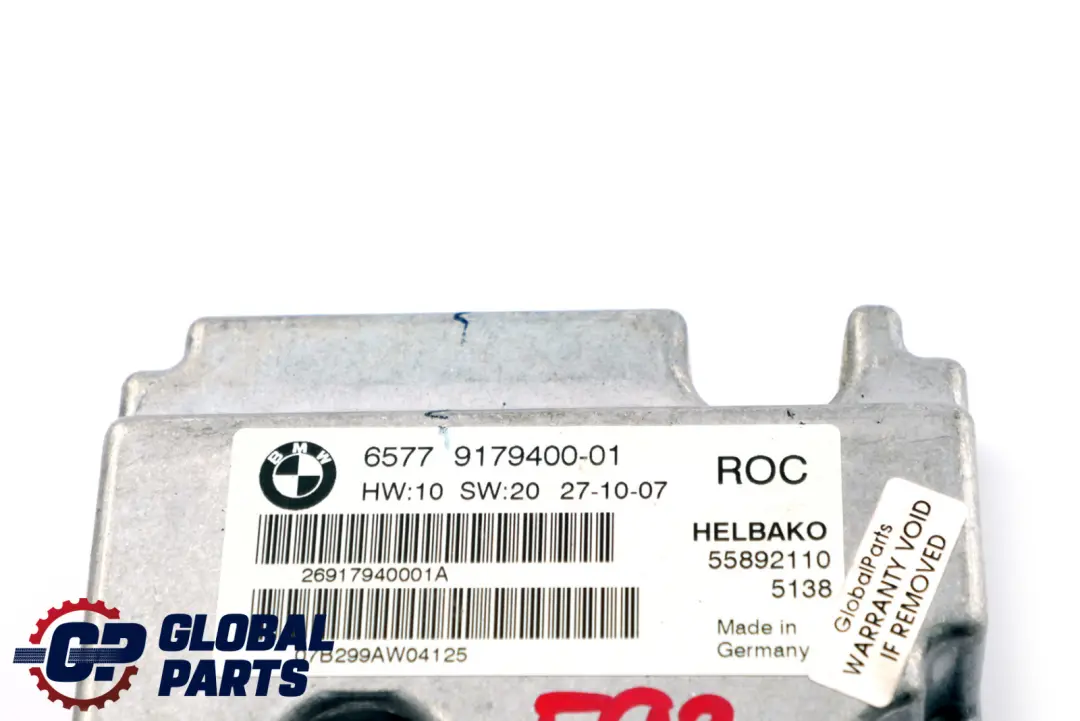 Modulo Controllo Antiribaltamento per BMW E93 E64 Cabrio con numero di parte 9179400 BMW E93 E64 Cabrio Modulo Controllo Antiribaltamento - SKU 9179400 - Numero di parte 9179400