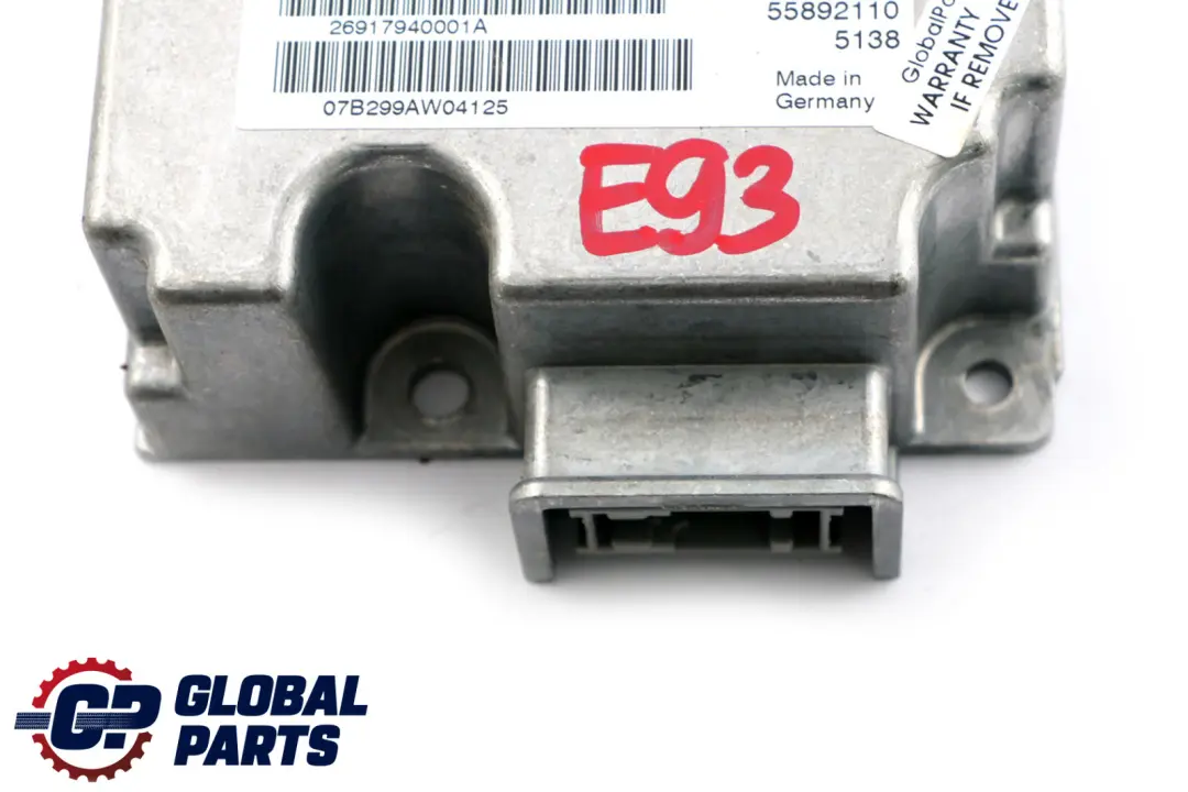 Modulo Controllo Antiribaltamento per BMW E93 E64 Cabrio con numero di parte 9179400 BMW E93 E64 Cabrio Modulo Controllo Antiribaltamento - SKU 9179400 - Numero di parte 9179400