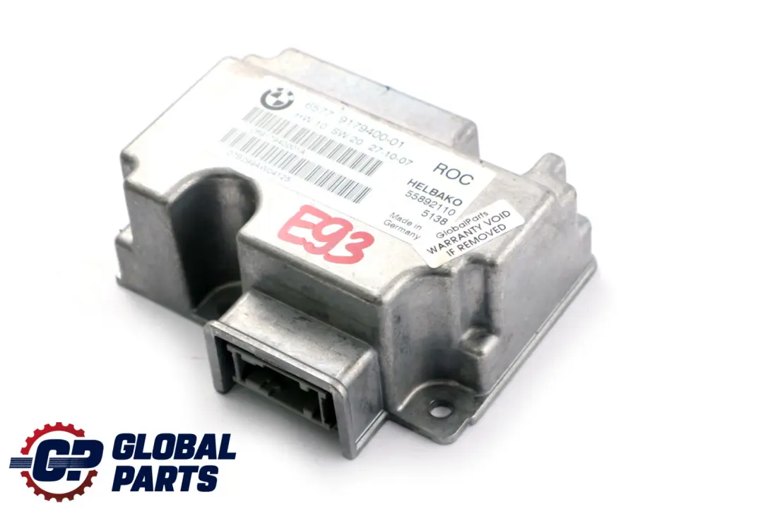 Modulo Controllo Antiribaltamento per BMW E93 E64 Cabrio con numero di parte 9179400 BMW E93 E64 Cabrio Modulo Controllo Antiribaltamento - SKU 9179400 - Numero di parte 9179400