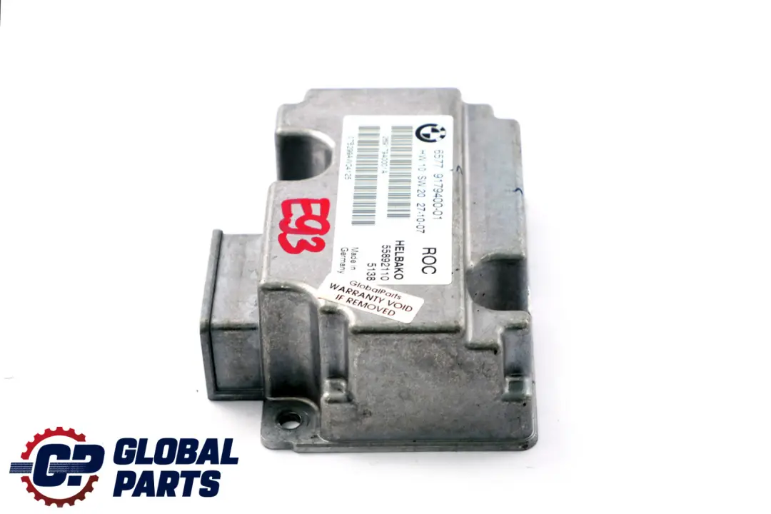 Modulo Controllo Antiribaltamento per BMW E93 E64 Cabrio con numero di parte 9179400 BMW E93 E64 Cabrio Modulo Controllo Antiribaltamento - SKU 9179400 - Numero di parte 9179400