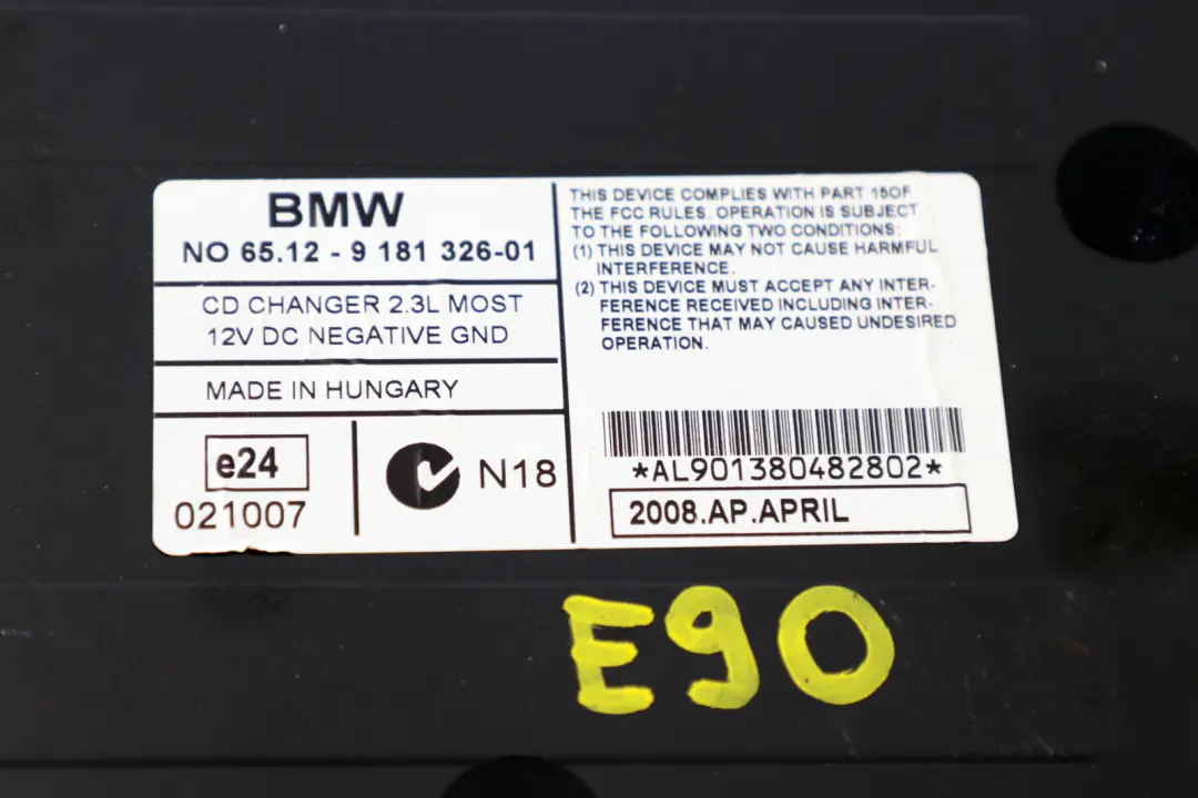 6-disc CD Changer Without Magazine BMW 1 3 Series E81 E87 E90 E91 E92 - SKU 9181326 - Part number 9181326
