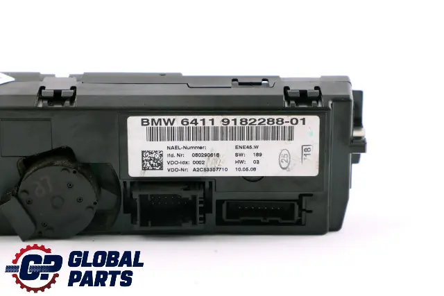  Panel Aire Acondicionado BMW E92 E93 Calentador Automático A/C Control - SKU 9182288 - Número de pieza 9182288