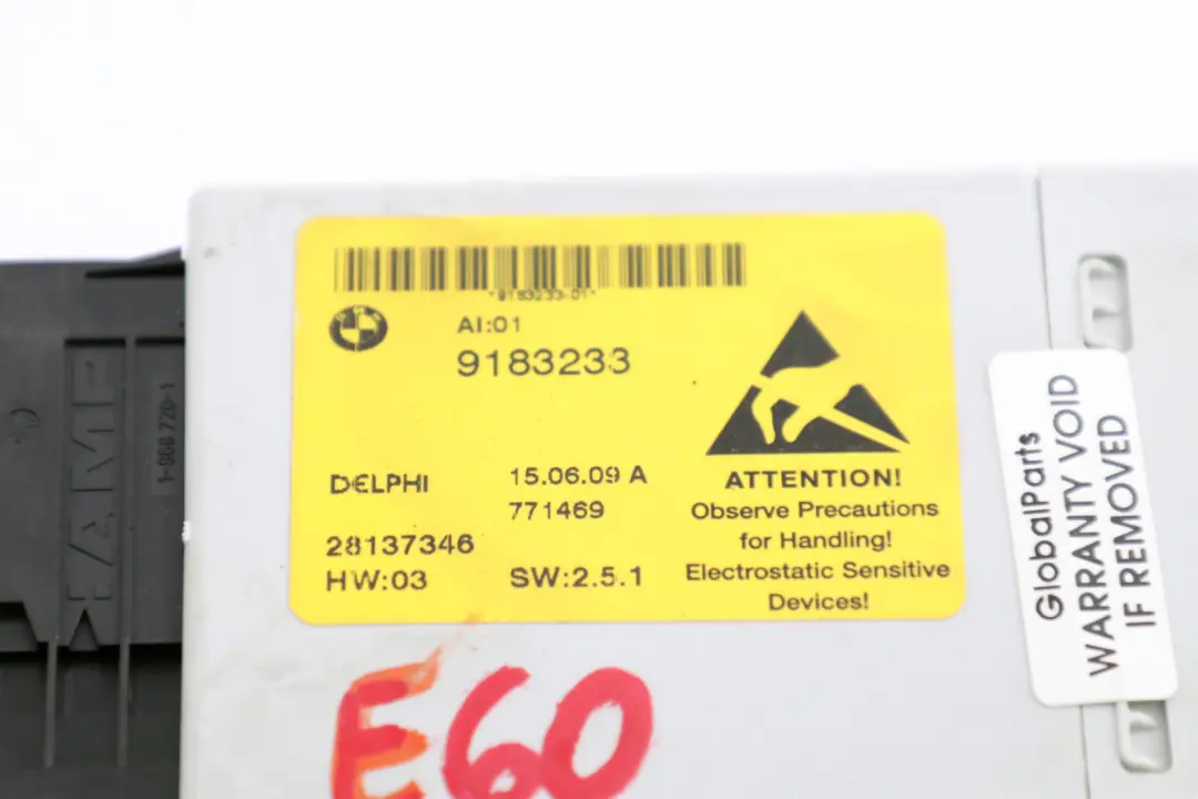 BMW 5 Series E60 E61 LCI Centre Console Switch Cluster Control Unit ECU Module - SKU 9183233 - Part number 9183233