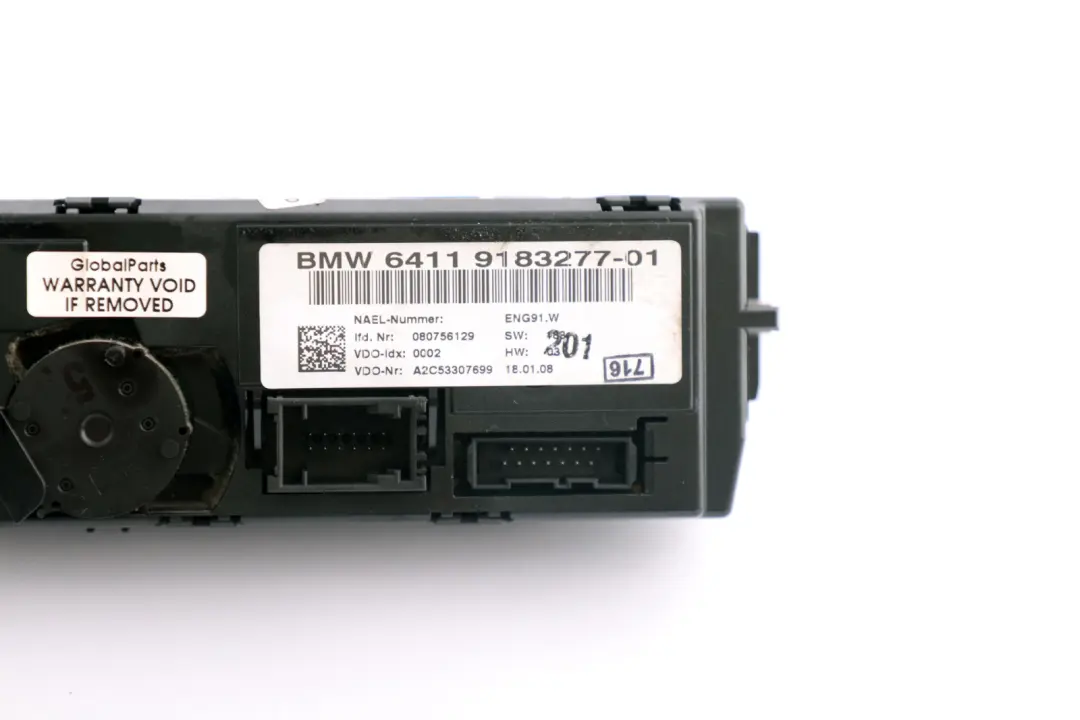 3er E81 E87 E90 E91 Klimabedienteil Klimaautomatik Bedienteil 6411 für BMW 1 mit Teilenummer 9183277 BMW 1 3er E81 E87 E90 E91 Klimabedienteil Klimaautomatik Bedienteil 6411 - SKU 9183277 - Teilenummer 9183277