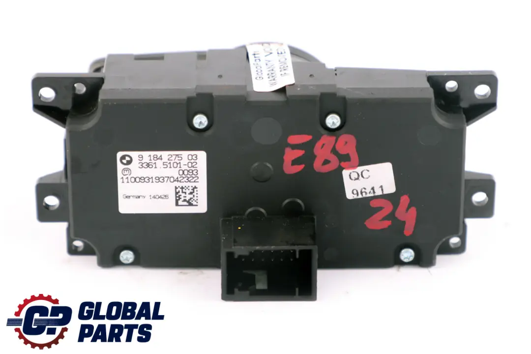 BMW Z4 E89 Cabrio Roadster Faro Elemento Di Controllo Interruttore Luce - SKU 9184275 - Numero di parte 9184275