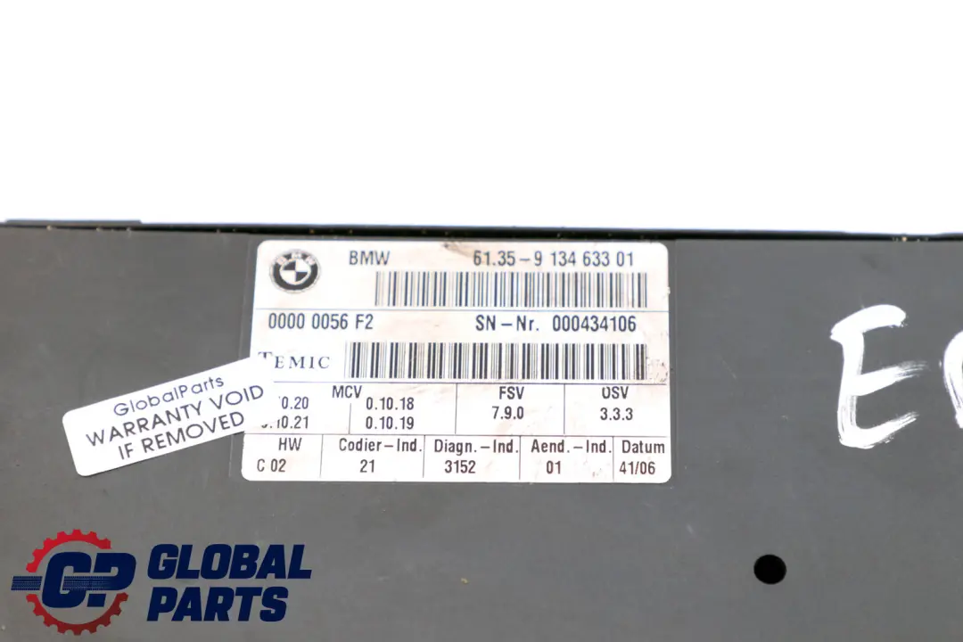 BMW 7 Series E65 E66 Seat Control Module - SKU 9184560 - Part number 9134633