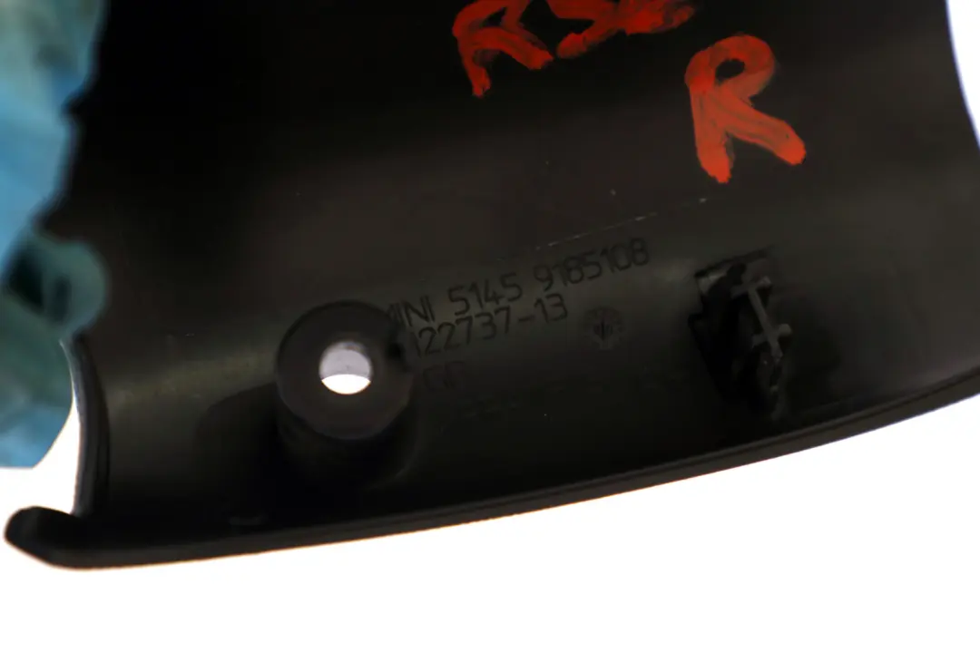 Mini Cooper R55 R56 Copertura Bracciolo Centrale Posteriore Destra Nero Carbonio - SKU 9185112 - Numero di parte 9185112