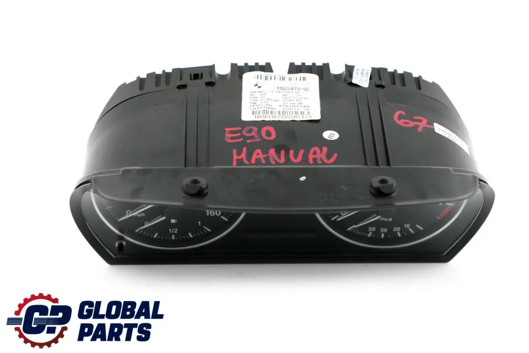 Instrument Cluster Speedo Clocks Petrol Manual to BMW 3 Series E90 E91 E92 with Part number 9187059 BMW 3 Series E90 E91 E92 Instrument Cluster Speedo Clocks Petrol Manual - SKU RHD-9187059 - Part number 9187059