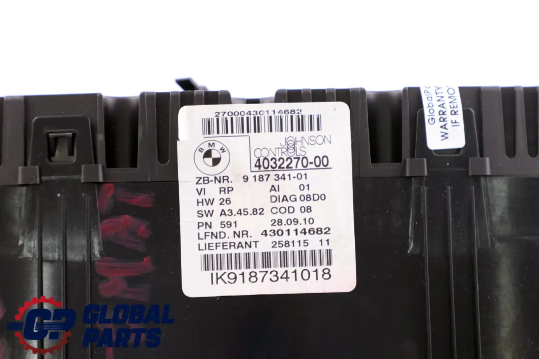 Instrument Cluster Speedo Clocks Petrol Auto to BMW 3 Series E90 E91 E92 with Part number 9187341 BMW 3 Series E90 E91 E92 Instrument Cluster Speedo Clocks Petrol Auto - SKU rhd-9187341 - Part number 9187341