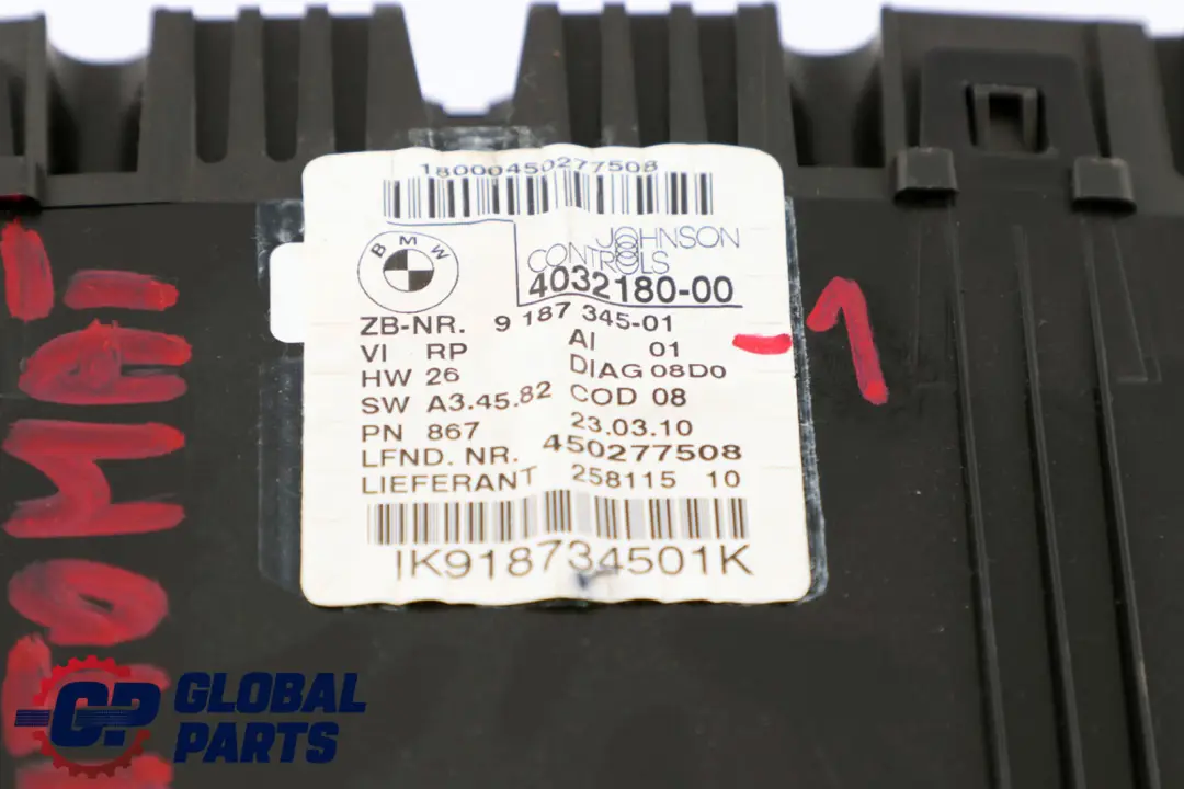 Instrument Cluster Speedo Clocks to BMW 3 X1 Series E90 E91 E92 Diesel with Part number 9187345 BMW 3 X1 Series E90 E91 E92 Diesel Instrument Cluster Speedo Clocks - SKU rhd-9187345-1 - Part number 9187345