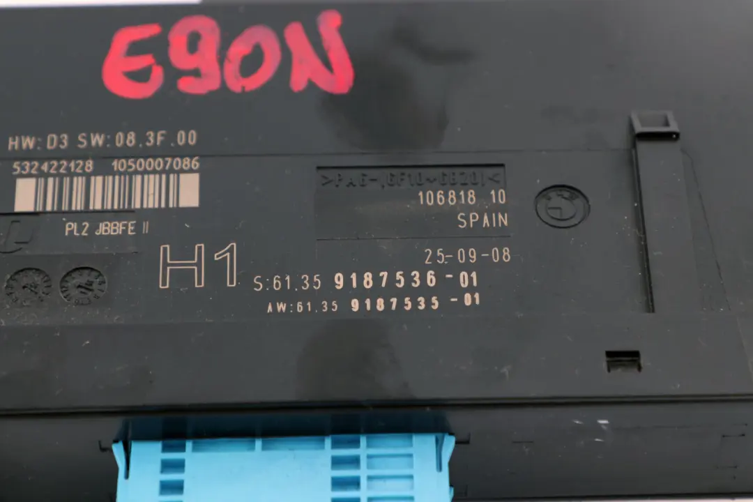 ECU Modulo De Control del Cuerpo H1 6135 para BMW E90N E90 LCI con número de pieza 9187536 BMW E90N E90 LCI ECU Modulo De Control del Cuerpo H1 6135 - SKU 9187536 - Número de pieza 9187536