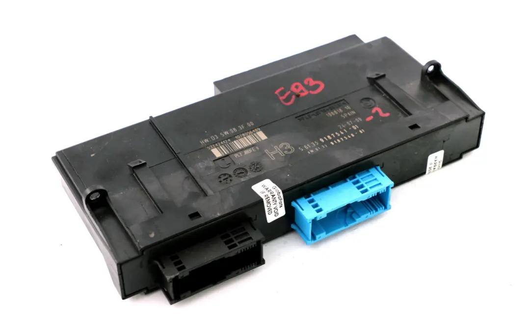Módulo control carrocería H3 para BMW E93 con número de pieza 9187541 BMW E93 Módulo control carrocería H3 - SKU 9187541-2 - Número de pieza 9187541
