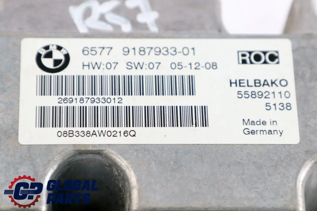 Rollover Control Module Unit para BMW E88 E93 Mini Cabrio R57 con número de pieza 9187933 BMW E88 E93 Mini Cabrio R57 Rollover Control Module Unit - SKU 9187933 - Número de pieza 9187933