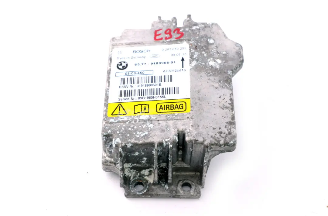 BMW 1 3er E88 E93 LCI Airbag Steuergerät Modul ECU - SKU 9189906 - Teilenummer 9189906