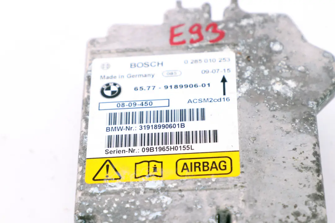 BMW 1 3er E88 E93 LCI Airbag Steuergerät Modul ECU - SKU 9189906 - Teilenummer 9189906