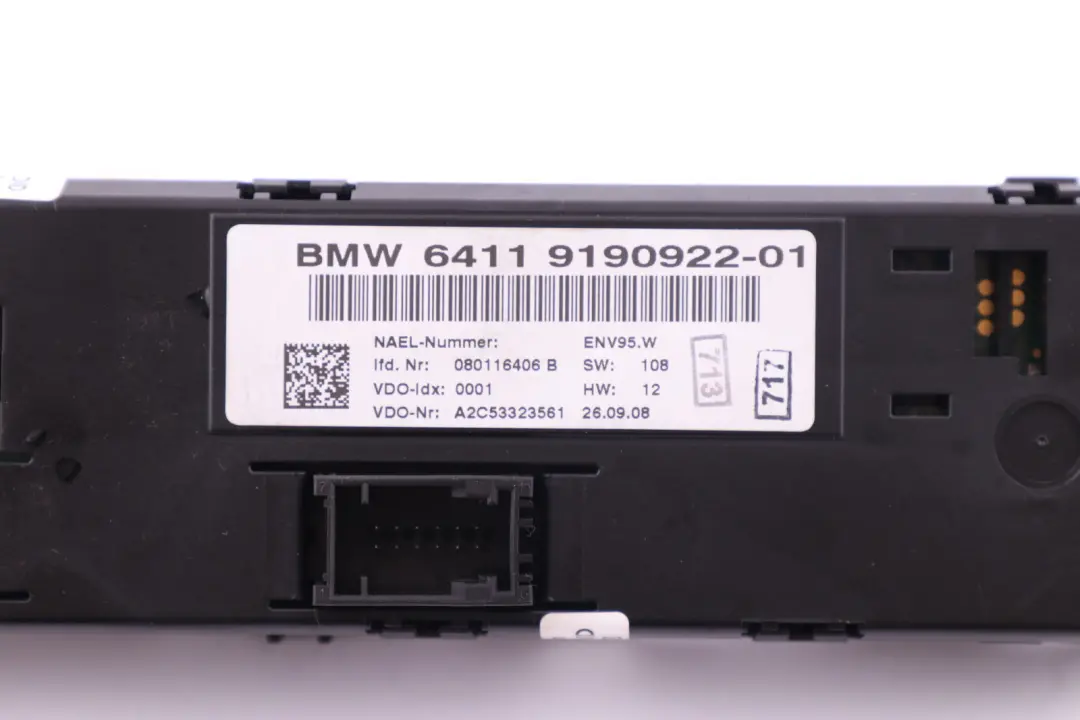 BMW 1 3 Series E81 E87 E88 E90 E91 E92 E93 LCI Air Conditioning Control - SKU 9190922 - Part number 64119190922
