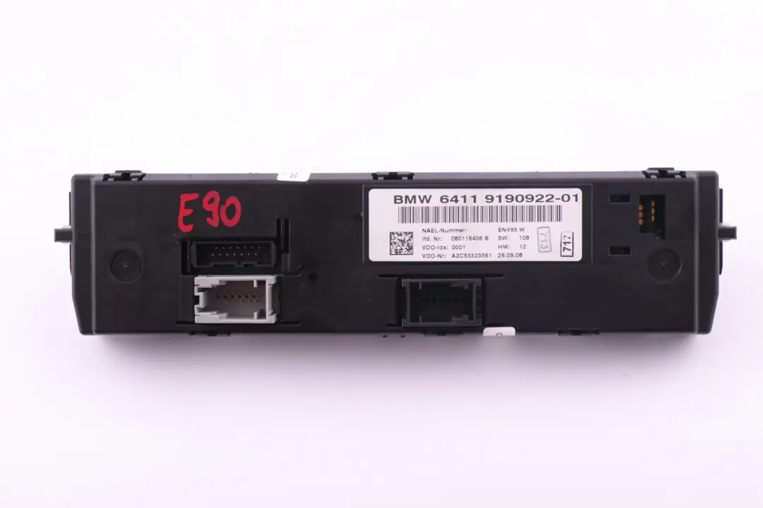 BMW 1 3 Series E81 E87 E88 E90 E91 E92 E93 LCI Air Conditioning Control - SKU 9190922 - Part number 64119190922