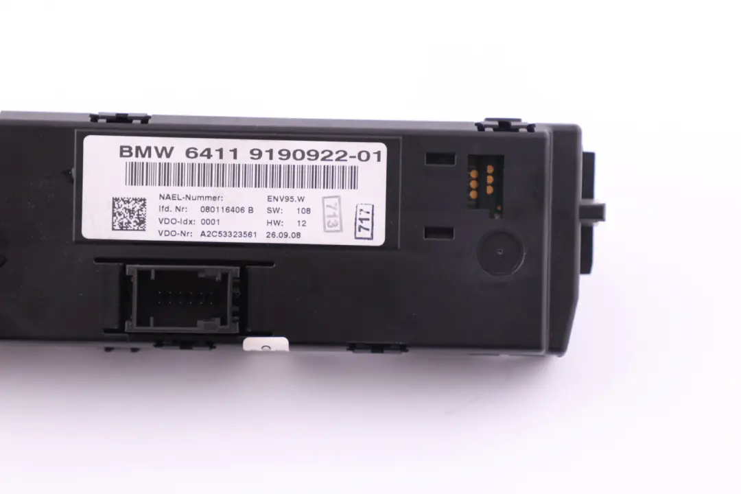 BMW 1 3 Series E81 E87 E88 E90 E91 E92 E93 LCI Air Conditioning Control - SKU 9190922 - Part number 64119190922