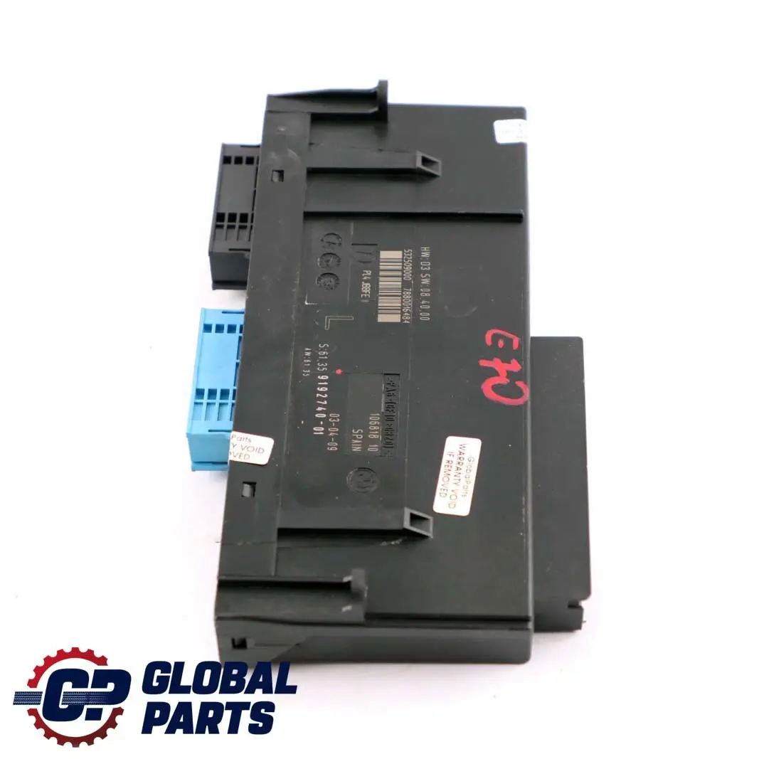 ECU Body Control Module Junction Box PL4 JBBFE II to BMW X5 Series E70 with Part number 9192740 BMW X5 Series E70 ECU Body Control Module Junction Box PL4 JBBFE II - SKU 9192740 - Part number 9192740
