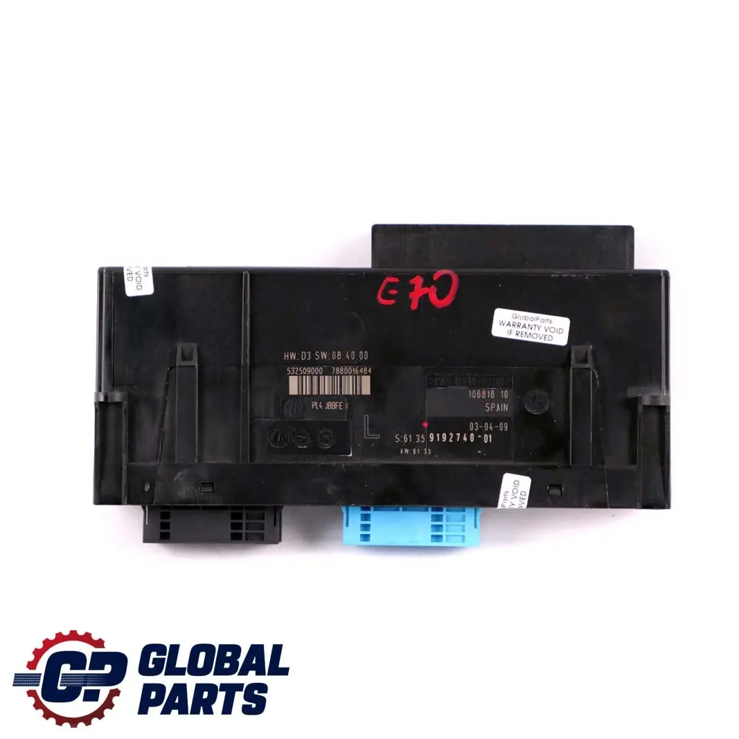 BMW X5 Series E70 ECU Body Control Module Junction Box PL4 JBBFE II - SKU 9192740 - Part number 9192740