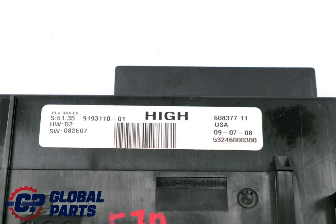 BMW X5 E70 ECU Corpo Modulo di controllo Scatola di giunzione PL4 JBBFEII Alta - SKU 9193110 - Numero di parte 9193110