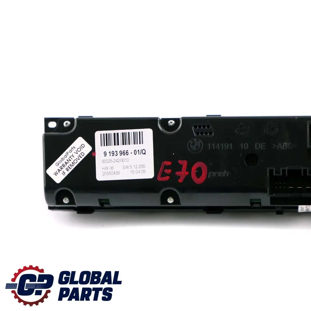 Bedienteil Klimaautomatik High Klimaanlage für BMW X5 X6 E70 E71 mit Teilenummer 9193966 BMW X5 X6 E70 E71 Bedienteil Klimaautomatik High Klimaanlage - SKU 9193966 - Teilenummer 9193966