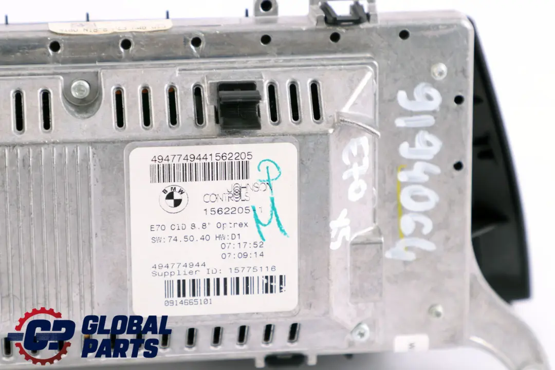 Board Monitor BMW X5 X6 E70 E71 Sat Nav System Screen 8,8"  - SKU 9194064 - Part number 9194064
