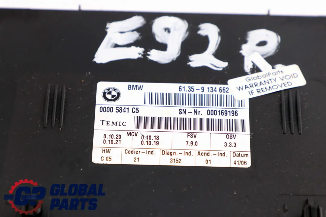BMW E87 E90 E91 E92 Module de commande du siège ECU 6926371 - SKU 9196936 - Numéro de pièce 9196936