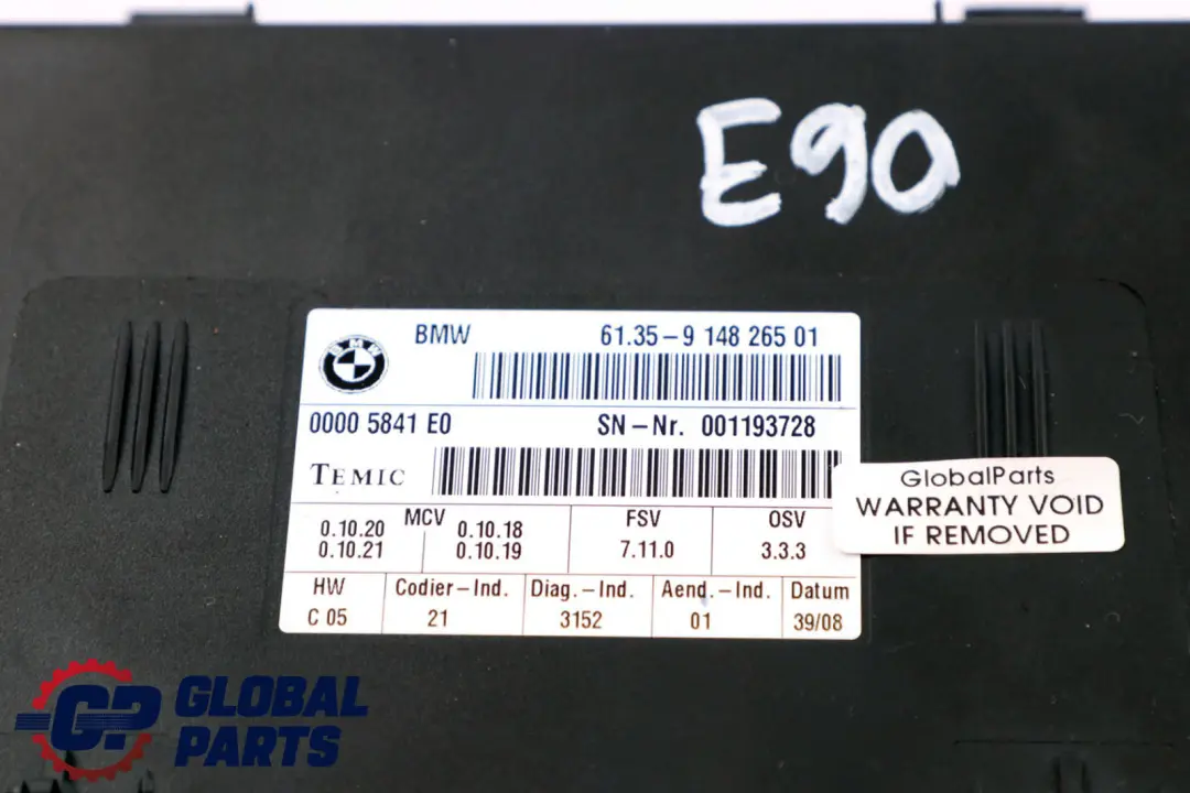 BMW E87 E90 E91 E92 Module de commande du siège ECU 6926371 - SKU 9196936 - Numéro de pièce 9196936