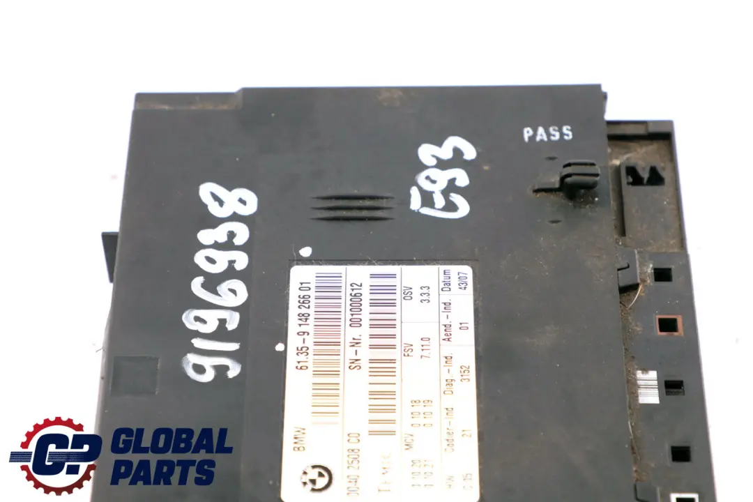 BMW E93 Seat Control Module Unit ECU 9148266 - SKU 9196938 - Part number 9196938