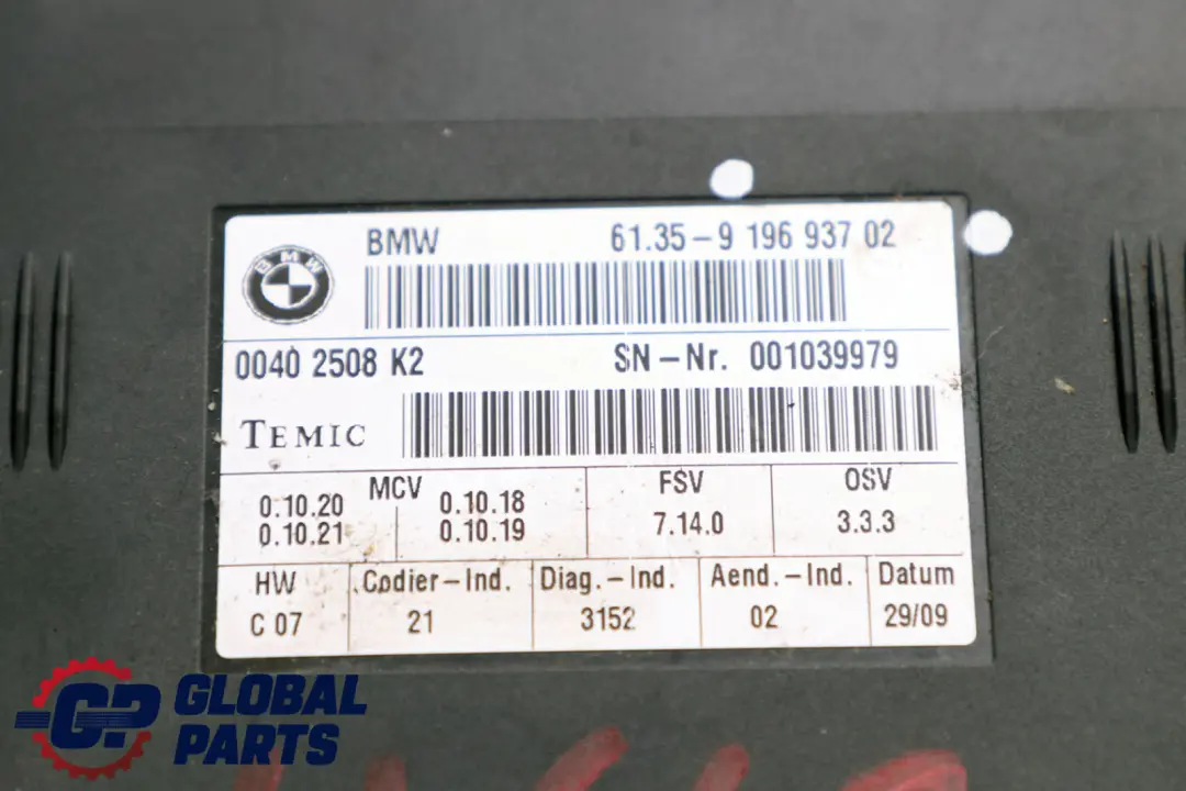 Modulo Di Controllo Del Sedile ECU 9148266 per BMW E93 con numero di parte 9196938 BMW E93 Modulo Di Controllo Del Sedile ECU 9148266 - SKU 9196938 - Numero di parte 9196938