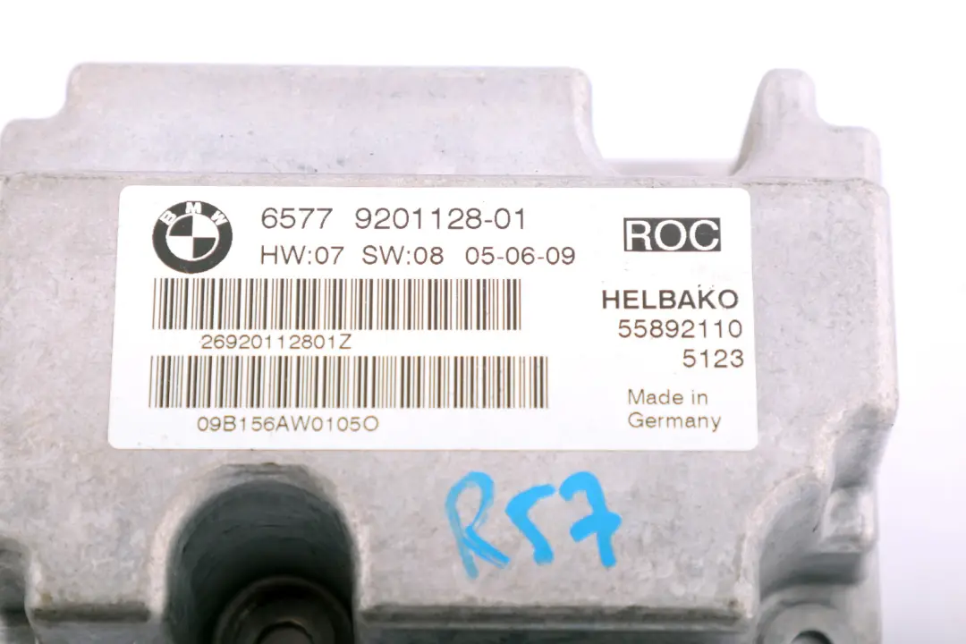 Moduł Sensor Poduszek Powietrznych do BMW E88 E93 Mini R57 o numerze 9201128 BMW E88 E93 Mini R57 Moduł Sensor Poduszek Powietrznych - SKU 9201128 - Numer Części 9201128