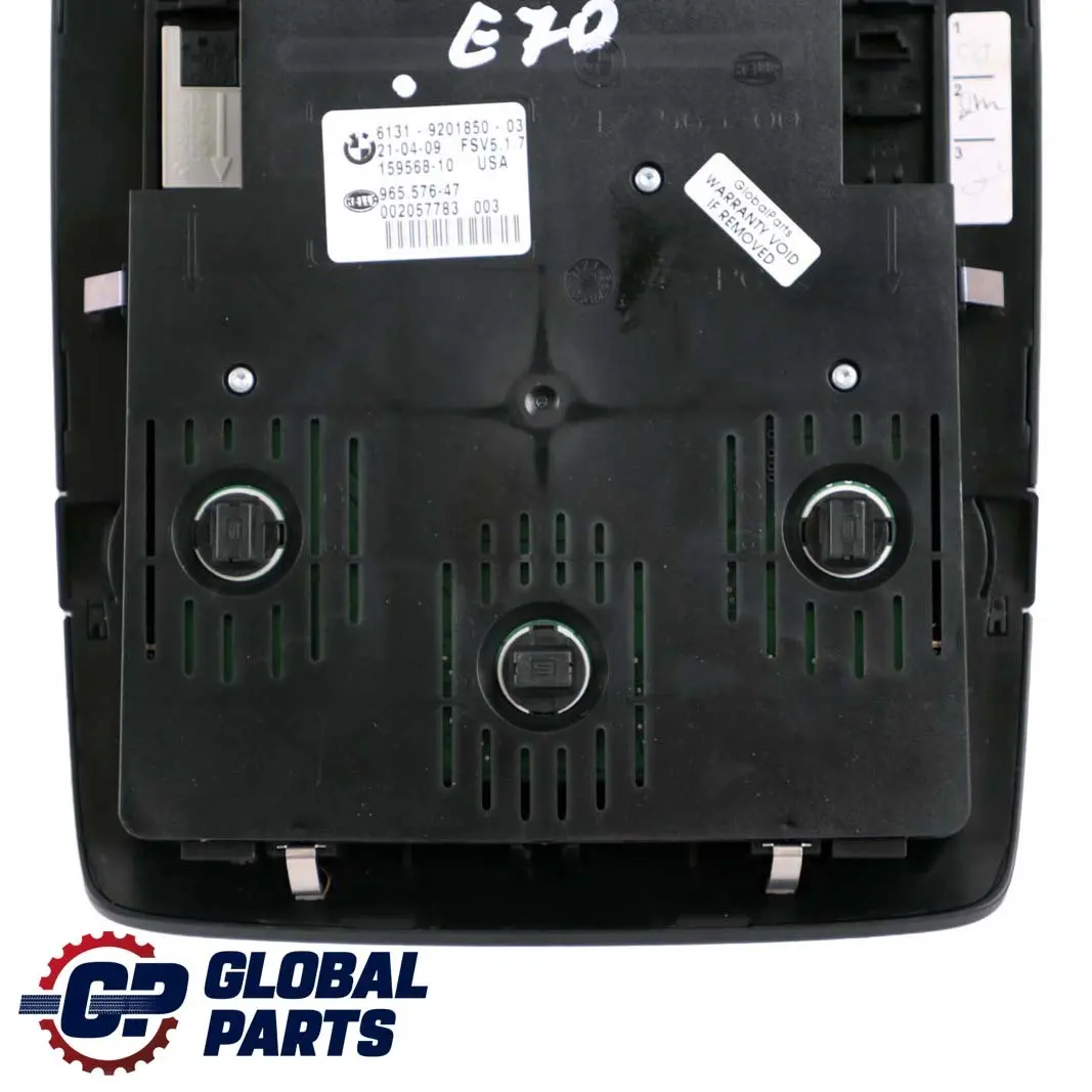 BMW X5 X6 Series E70 E71 Roof Light Switch Unit Button Black - SKU 9201850 - Part number 9201850