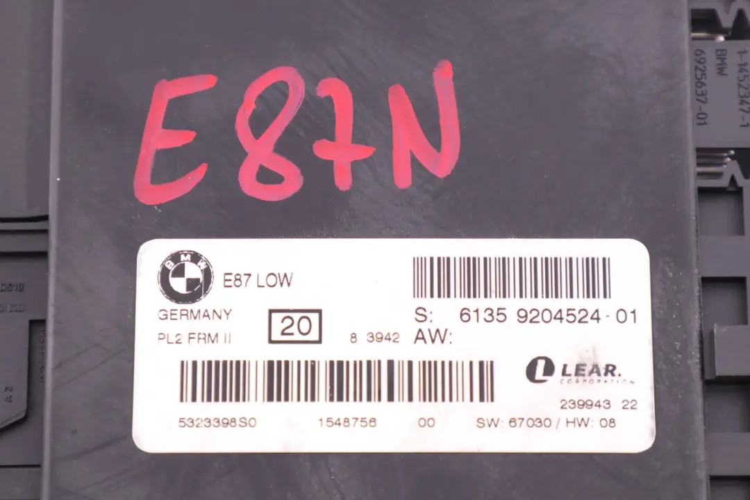 BMW 1 Series E87 LCI Footwell Light Control Module ECU LOW PL2 FRM II - SKU 9204524 - Part number 61359204524