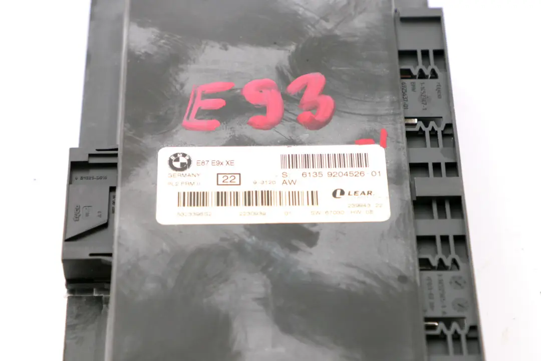 Moduł Sterownik Świateł do BMW E93 o numerze 9204526 BMW E93 Moduł Sterownik Świateł - SKU 9204526-1 - Numer Części 9204526