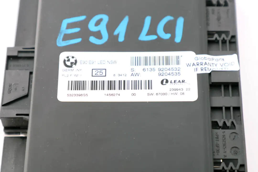 Light Module BMW E90 LCI ECU LED NSW Control Unit PL2 FRM II to with Part number 9204532 Light Module BMW E90 LCI ECU LED NSW Control Unit PL2 FRM II - SKU 9204532-1 - Part number 9204532