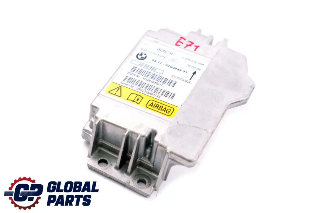 BMW X5 X6 Series E70 E71 Airbag Control Module ECU Unit - SKU 9204849 - Part number 9204849