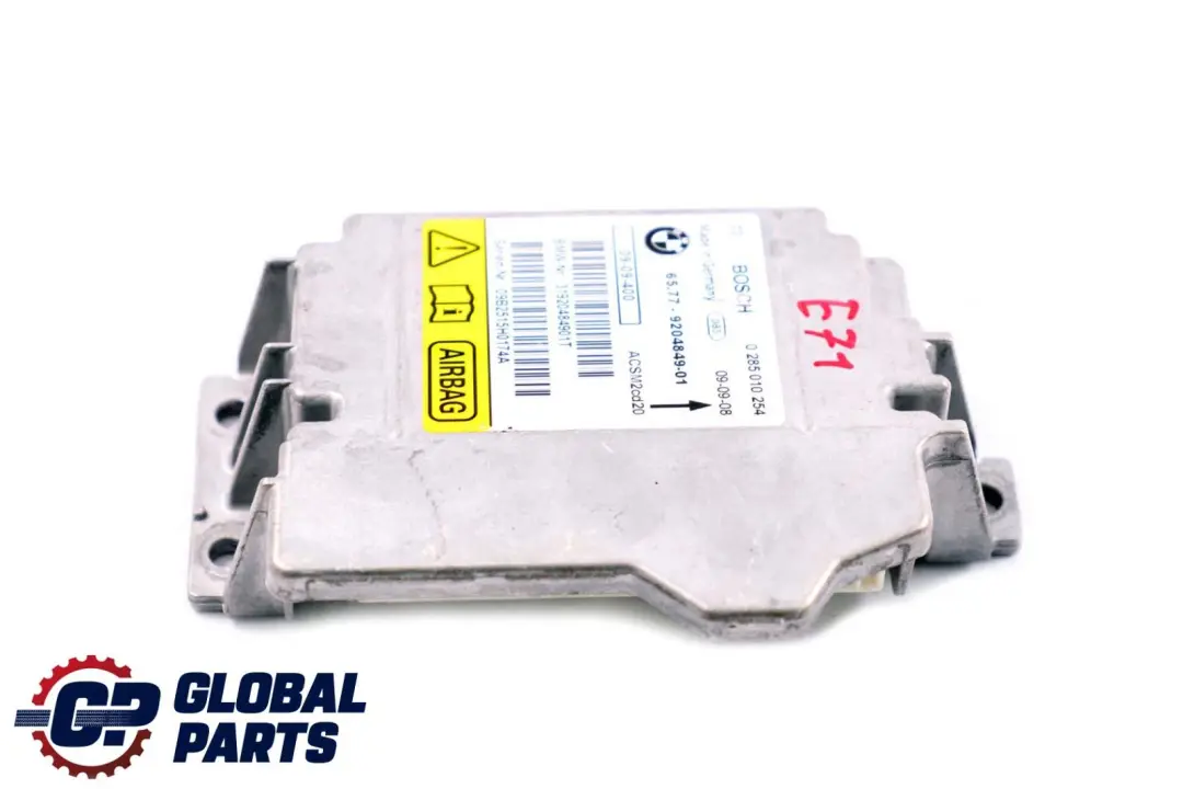 BMW X5 X6 Series E70 E71 Airbag Control Module ECU Unit - SKU 9204849 - Part number 9204849