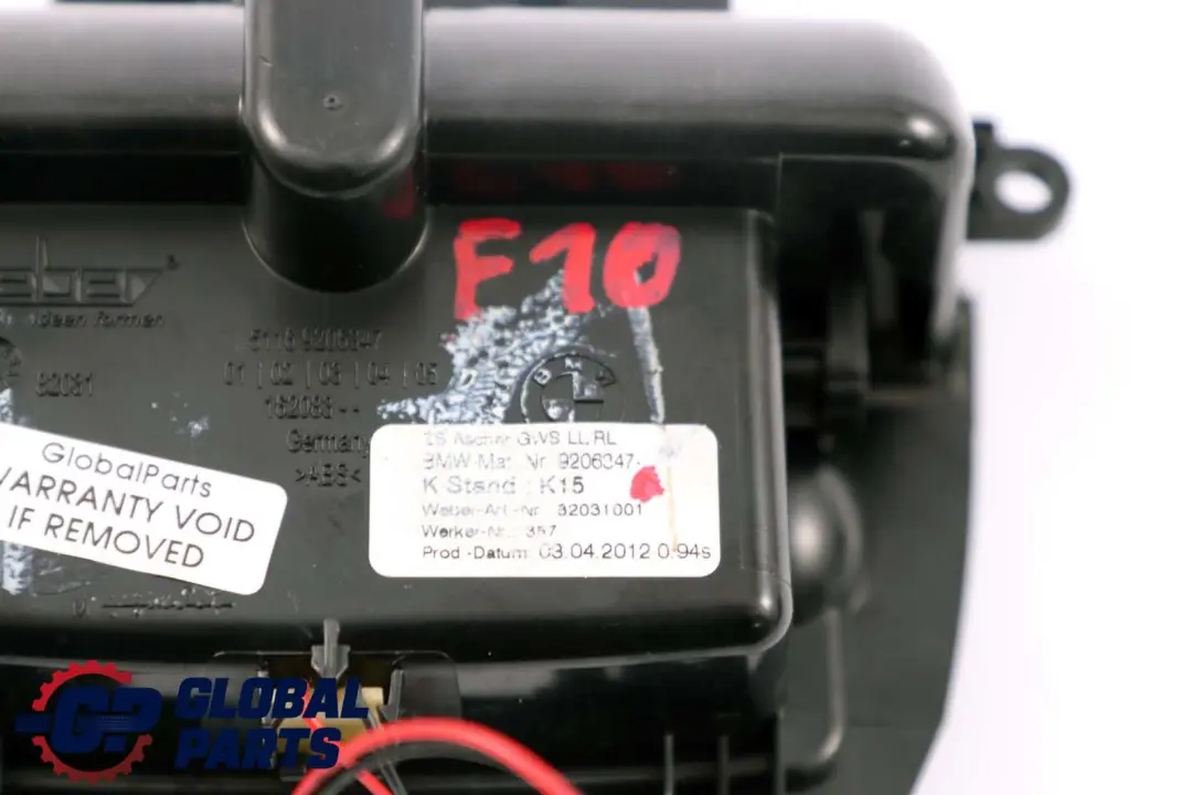 BMW F10 F11 LCI Consola Central Cenicero Bandeja Almacenamiento Medio - SKU 9206347 - Número de pieza 9206347