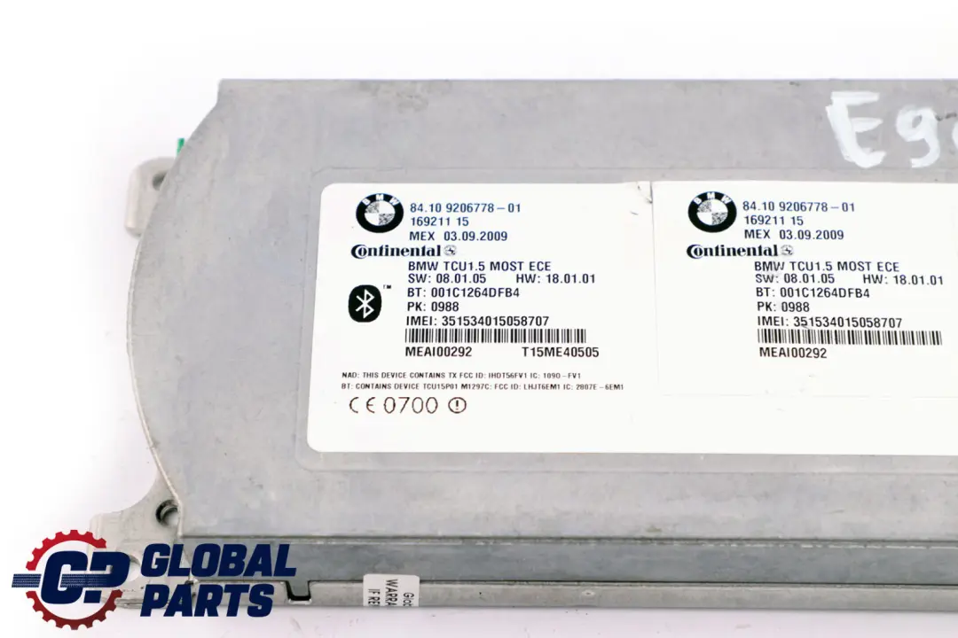 BMW 3 5 7 X5 Series E61 E65 E70 E90 Telematics ECU Control Unit GSM - SKU 9206778 - Part number 9149615