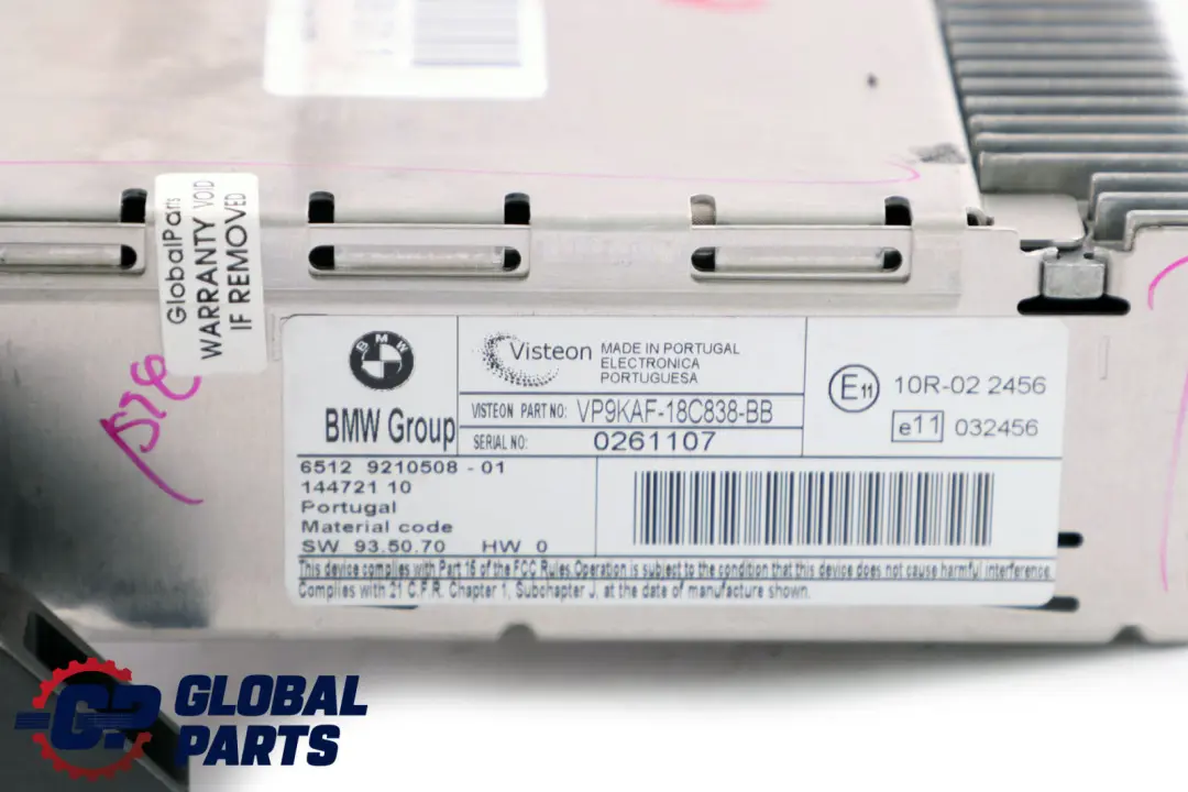 Radio Business CD für BMW E81 E82 E84 E87 E89 E90 E91 E92 mit Teilenummer 9177209 BMW E81 E82 E84 E87 E89 E90 E91 E92 Radio Business CD - SKU 9210508 - Teilenummer 9177209