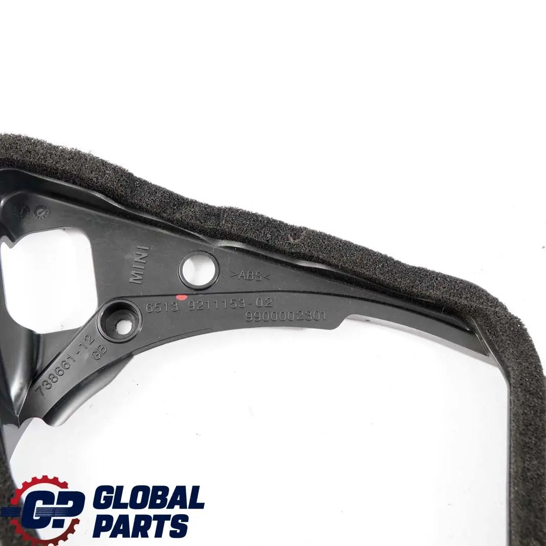 Right O/S Lateral Trim Panel Hi-Fi Loudspeaker Holder Bracket to Mini R55 Rear with Part number 9211153 Mini R55 Rear Right O/S Lateral Trim Panel Hi-Fi Loudspeaker Holder Bracket - SKU 9211153 - Part number 9211153